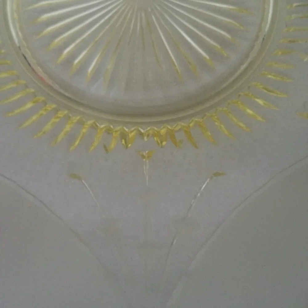 Lancaster Vintage Depression Yellow Darts Serving plate tray platter 13.5